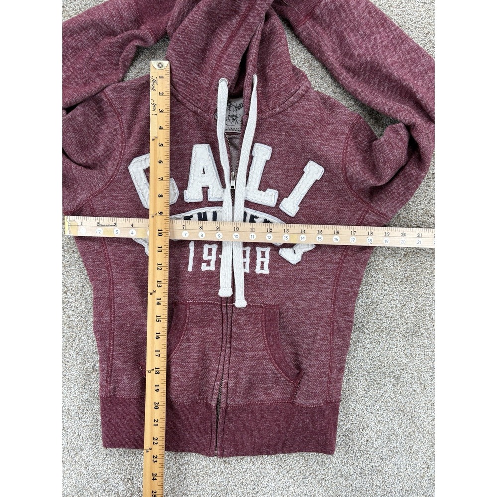 Reflex Hoodie Womens L Red CALI Athletic Dept 1998 Full Zip Sweatshirt Preppy - Picture 7 of 9